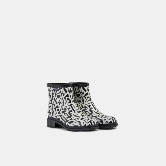 Aigle The Urban Ankle Rain Boots Women White/Black ZA-82345